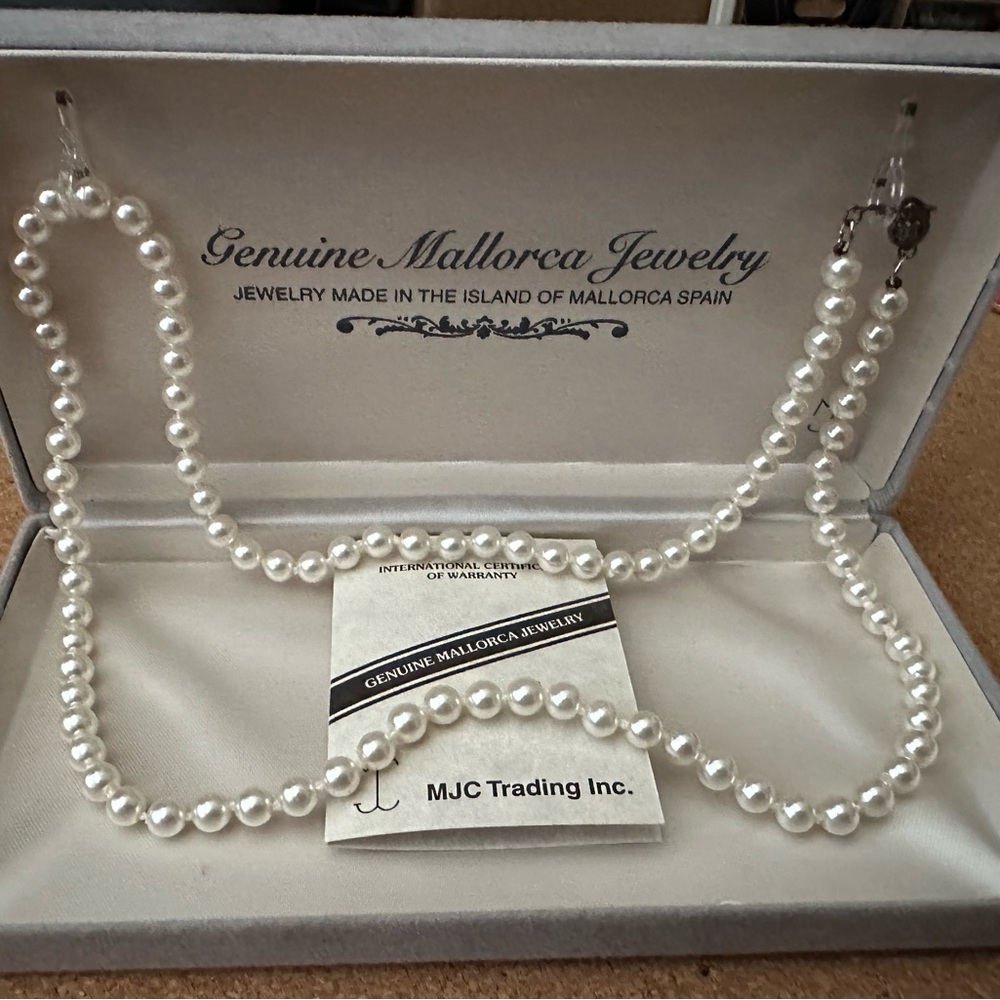 Genuine Mallorca Jewelry 24” Pearl Necklace